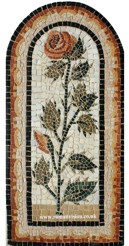 Roman Rose Mosaic Tile Tiles, Mosaic Tiles Art Supplies Uk